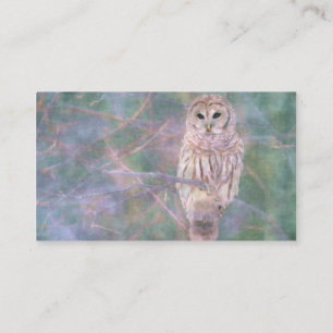 Abgehaltene Eulen-Pastell Oilpainting Visitenkarte