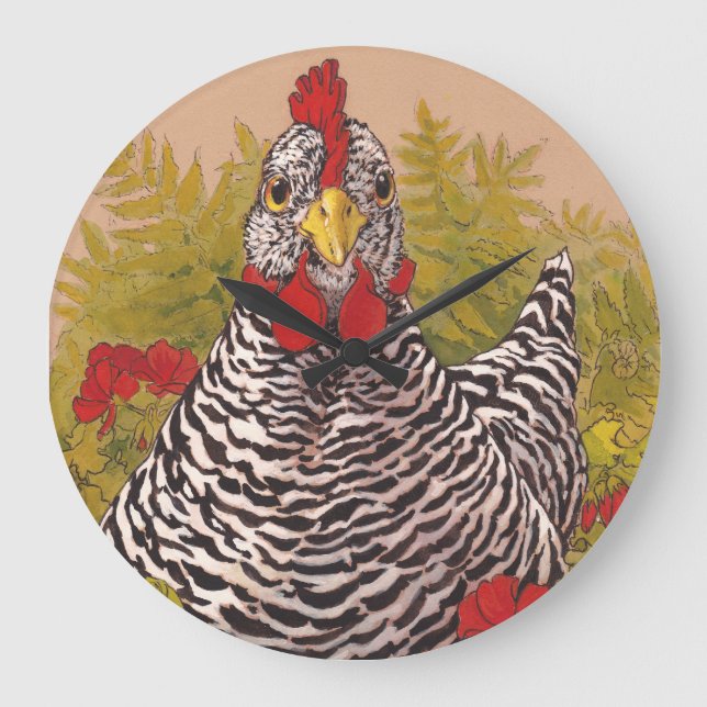 Abgehaltene Felsen-Huhn-Wanduhr Große Wanduhr (Vorderseite)