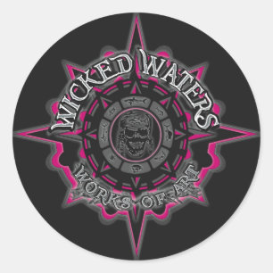 Abgeklebte Wattzähler Rosa Logo-Aufkleber Runder Aufkleber
