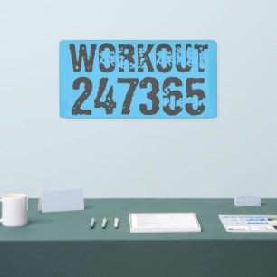 Abgelaufener und kratzter Text Workout 247365 Blau Banner