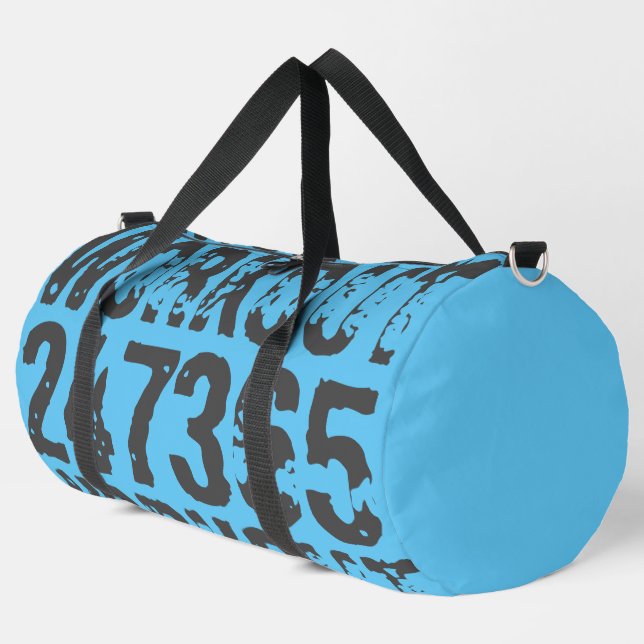 Abgelaufener und kratzter Text Workout 247365 Blau Duffle Bag (Linke Ecke)