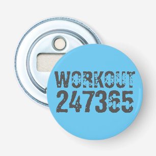 Abgelaufener und kratzter Text Workout 247365 Blau Flaschenöffner