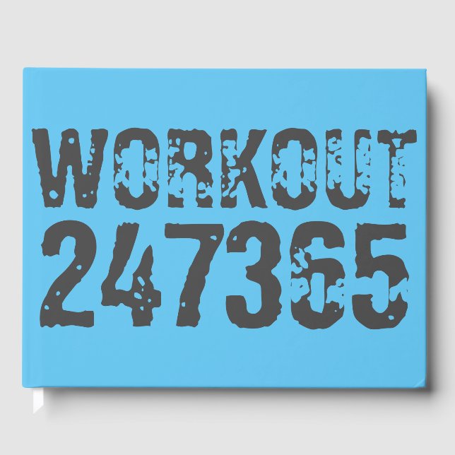 Abgelaufener und kratzter Text Workout 247365 Blau Gästebuch (Vorderseite)