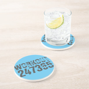 Abgelaufener und kratzter Text Workout 247365 Blau Getränkeuntersetzer