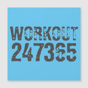 Abgelaufener und kratzter Text Workout 247365 Blau Magnetkarte
