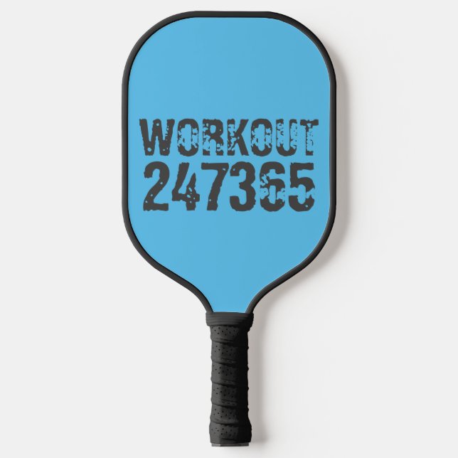 Abgelaufener und kratzter Text Workout 247365 Blau Pickleball Schläger (Vorderseite)