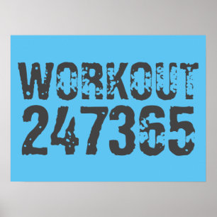 Abgelaufener und kratzter Text Workout 247365 Blau Poster