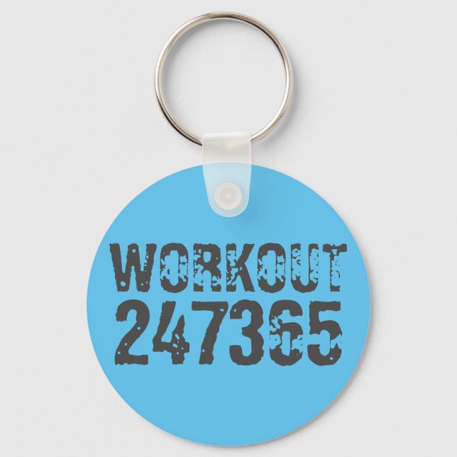 Abgelaufener und kratzter Text Workout 247365 Blau Schlüsselanhänger (Vorderseite)