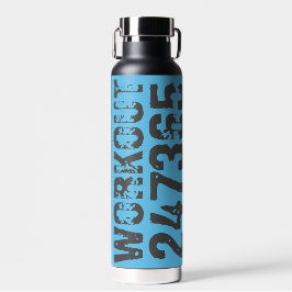Abgelaufener und kratzter Text Workout 247365 Blau Trinkflasche