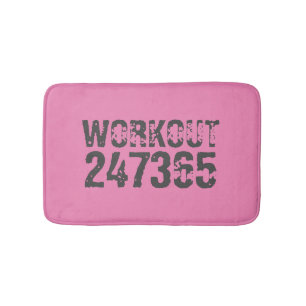 Abgelaufener und kratzter Text Workout 247365 rosa Badematte