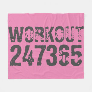 Abgelaufener und kratzter Text Workout 247365 rosa Fleecedecke