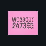 Abgelaufener und kratzter Text Workout 247365 rosa Leinwanddruck<br><div class="desc">Worn out und kratzte Text Workout 247365 in grauer Farbe mit rosa Hintergrund. Perfekt für alle, die sich im Fitnessraum bewegen, Fitness, trainieren, Bodybuilding und trainieren.</div>