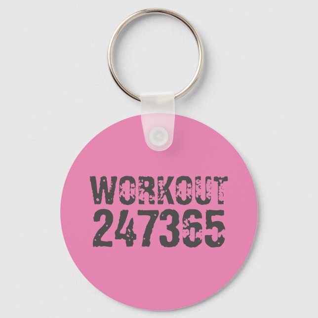 Abgelaufener und kratzter Text Workout 247365 rosa Schlüsselanhänger (Vorderseite)