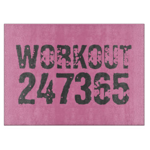 Abgelaufener und kratzter Text Workout 247365 rosa Schneidebrett