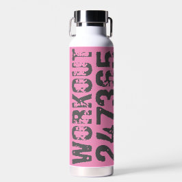 Abgelaufener und kratzter Text Workout 247365 rosa Trinkflasche