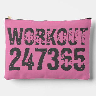 Abgelaufener und kratzter Text Workout 247365 rosa Zubehörtasche