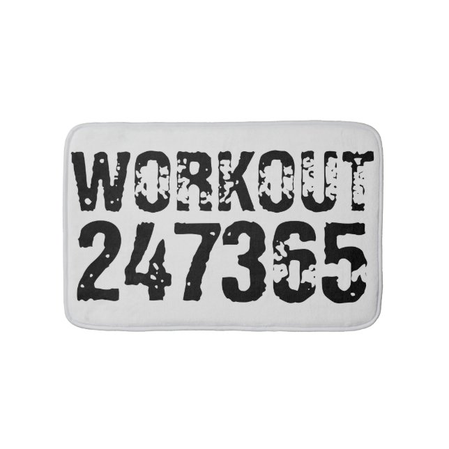 Abgelaufener und kratzter Text Workout 247365 schw Badematte (Vorderseite)