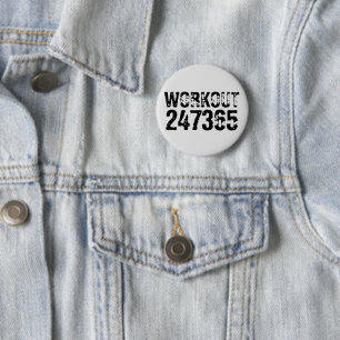 Abgelaufener und kratzter Text Workout 247365 schw Button