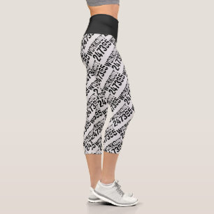 Abgelaufener und kratzter Text Workout 247365 schw Capri Leggings