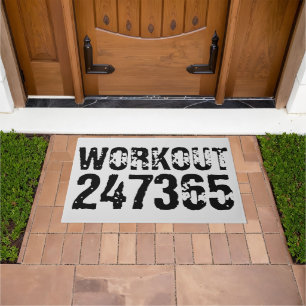 Abgelaufener und kratzter Text Workout 247365 schw Fußmatte