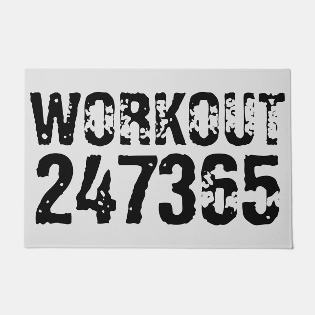 Abgelaufener und kratzter Text Workout 247365 schw Fußmatte (Vorderseite)