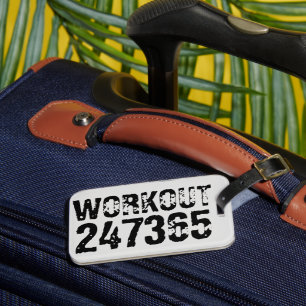 Abgelaufener und kratzter Text Workout 247365 schw Gepäckanhänger