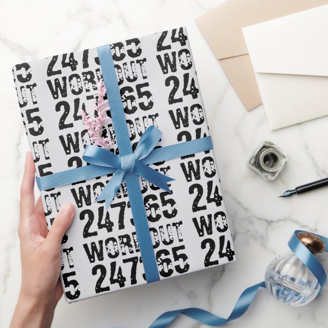 Abgelaufener und kratzter Text Workout 247365 schw Geschenkpapier (Schenken)