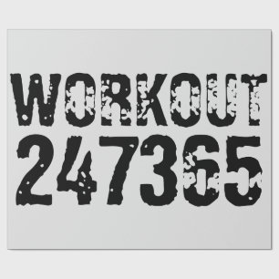Abgelaufener und kratzter Text Workout 247365 schw Geschenkpapier