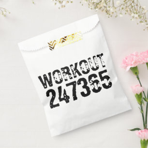 Abgelaufener und kratzter Text Workout 247365 schw Geschenktütchen