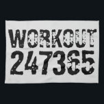 Abgelaufener und kratzter Text Workout 247365 schw Geschirrtuch<br><div class="desc">Abgelaufener Text Workout 247365 in schwarzer Farbe mit weißem Hintergrund. Perfekt für alle, die sich im Fitnessraum bewegen, Fitness, trainieren, Bodybuilding und trainieren.</div>