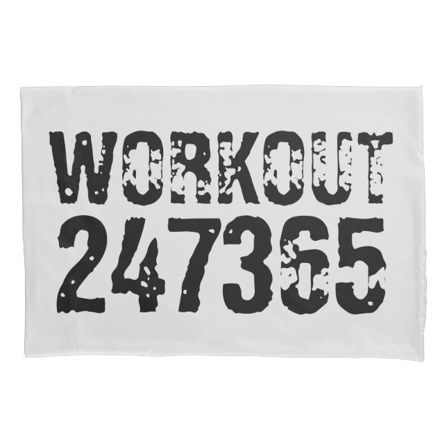 Abgelaufener und kratzter Text Workout 247365 schw Kissenbezug (Vorderseite)