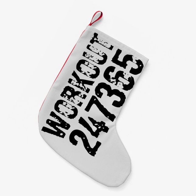 Abgelaufener und kratzter Text Workout 247365 schw Kleiner Weihnachtsstrumpf (Vorderansicht (hängend))