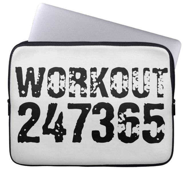 Abgelaufener und kratzter Text Workout 247365 schw Laptopschutzhülle (Vorderseite)