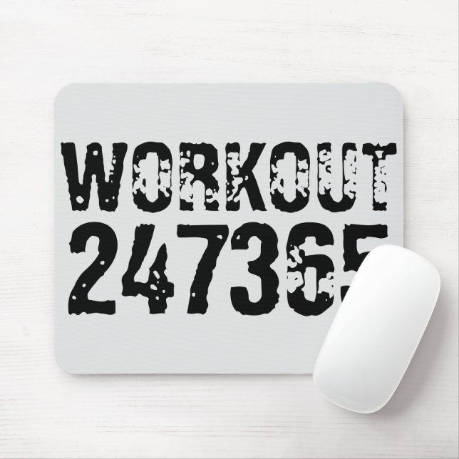 Abgelaufener und kratzter Text Workout 247365 schw Mousepad (Mit Mouse)