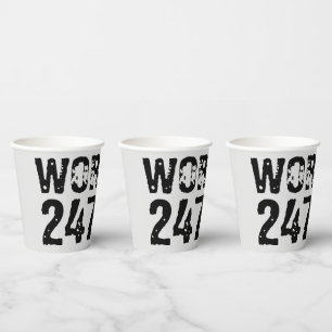 Abgelaufener und kratzter Text Workout 247365 schw Pappbecher
