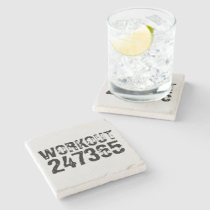 Abgelaufener und kratzter Text Workout 247365 schw Steinuntersetzer