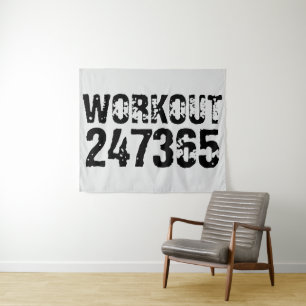 Abgelaufener und kratzter Text Workout 247365 schw Wandteppich
