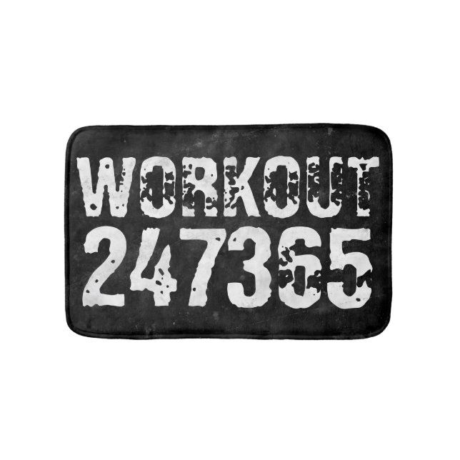 Abgelaufener und kratzter Text Workout 247365 Vint Badematte (Vorderseite)