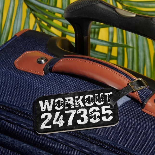 Abgelaufener und kratzter Text Workout 247365 Vint Gepäckanhänger (Vorderseite Insitu 3)
