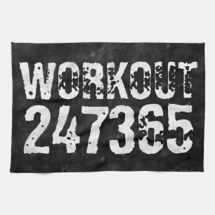 Abgelaufener und kratzter Text Workout 247365 Vint Geschirrtuch