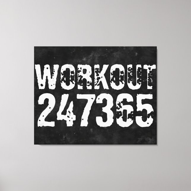 Abgelaufener und kratzter Text Workout 247365 Vint Leinwanddruck (Vorderseite)