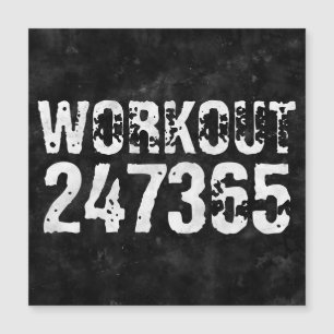 Abgelaufener und kratzter Text Workout 247365 Vint Magnetkarte