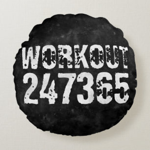 Abgelaufener und kratzter Text Workout 247365 Vint Rundes Kissen