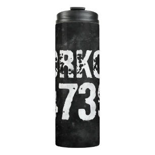 Abgelaufener und kratzter Text Workout 247365 Vint Thermosbecher