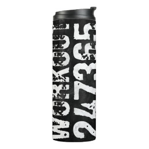 Abgelaufener und kratzter Text Workout 247365 Vint Thermosbecher
