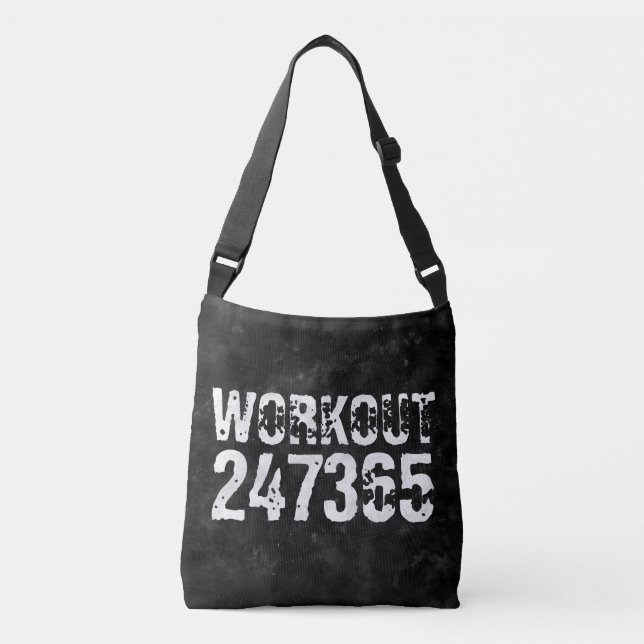 Abgelaufener und kratzter Text Workout 247365 Vint Tragetaschen Mit Langen Trägern (Vorderseite)