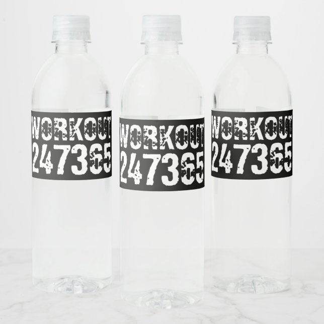 Abgelaufener und kratzter Text Workout 247365 weiß (Flaschen)