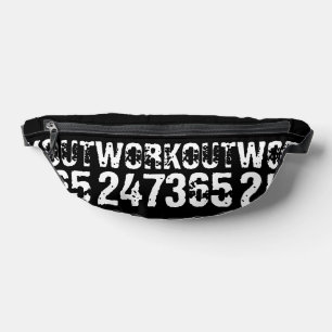 Abgelaufener und kratzter Text Workout 247365 weiß Bauchtasche