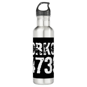 Abgelaufener und kratzter Text Workout 247365 weiß Edelstahlflasche