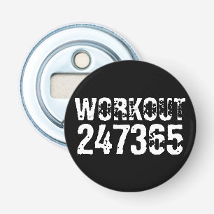 Abgelaufener und kratzter Text Workout 247365 weiß Flaschenöffner